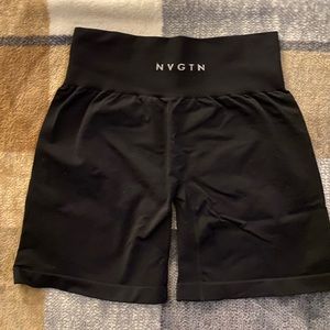 NVGTN Black Solid Seamless Shorts